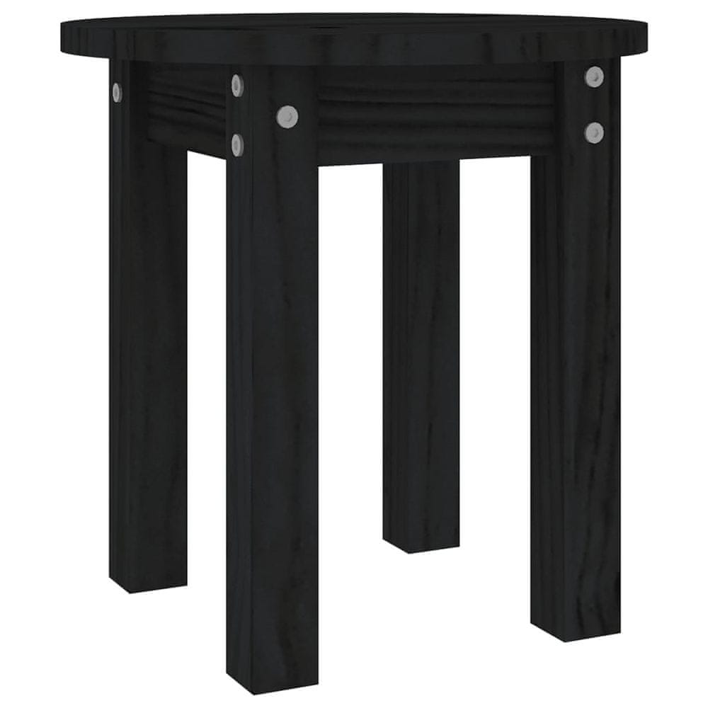 Vidaxl Konferenčný stolík čierny Ø 35x35 cm borovicový masív